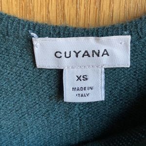Cuyana Single-Origin Cashmere Scoop Neck Sweater, Jade, XS